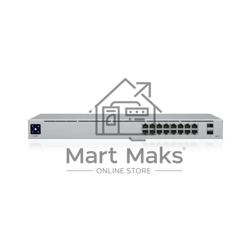 Коммутатор Ubiquiti UniFi USW-16-POE 2SFP 8PoE+ 42W управляемый