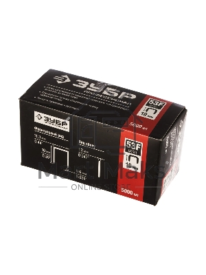 Скобы для степлера плоские ЗУБР 10 мм тип 53F, 5000 шт