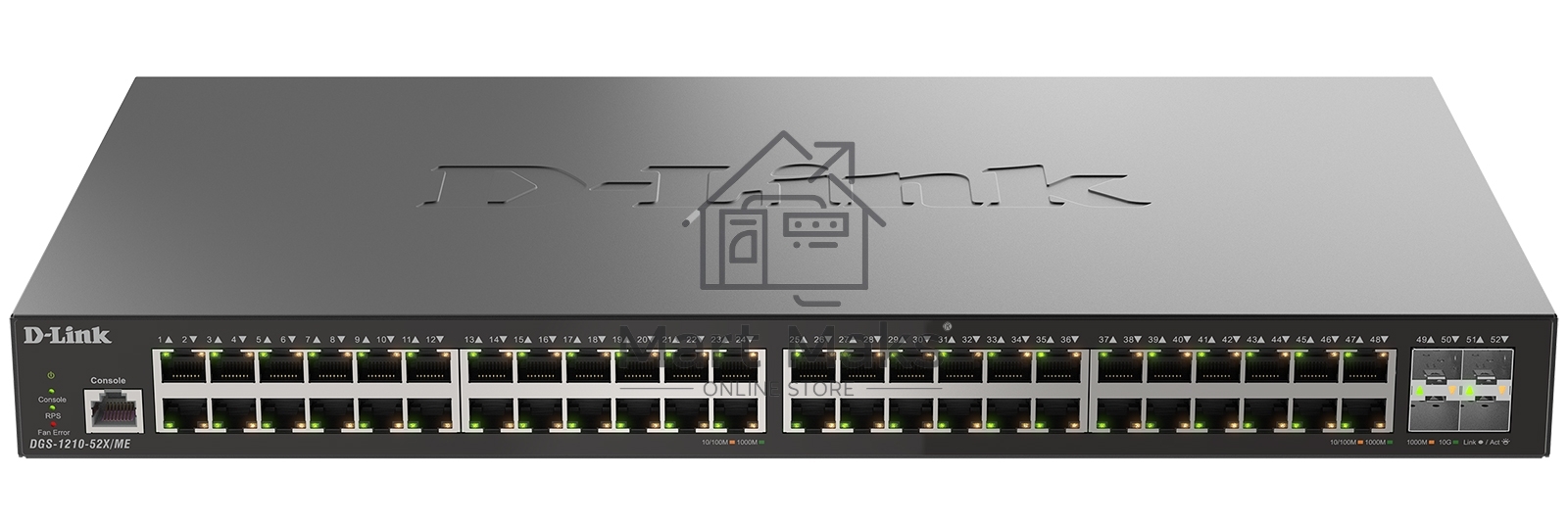 Коммутатор D-Link DGS-1210-52X/ME/C1A, 48×1 Гбит/с + 4×10 Гбит/с SFP+, управляемый