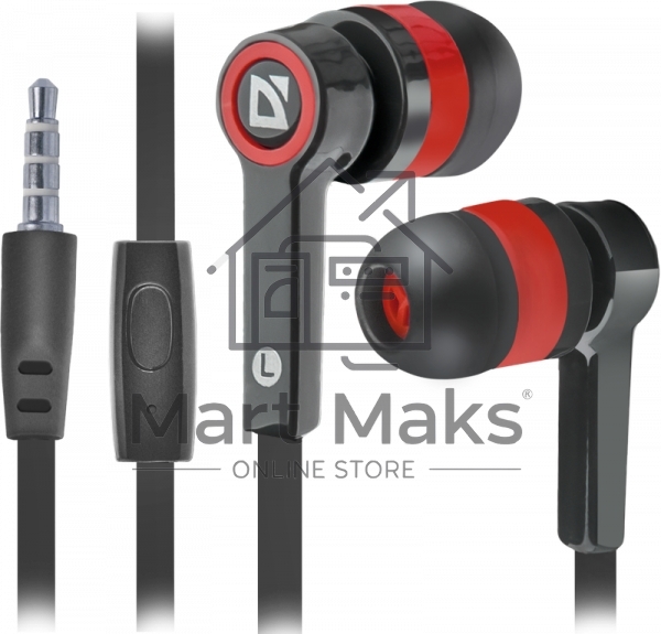 Наушники Defender Pulse 420 черный/красный