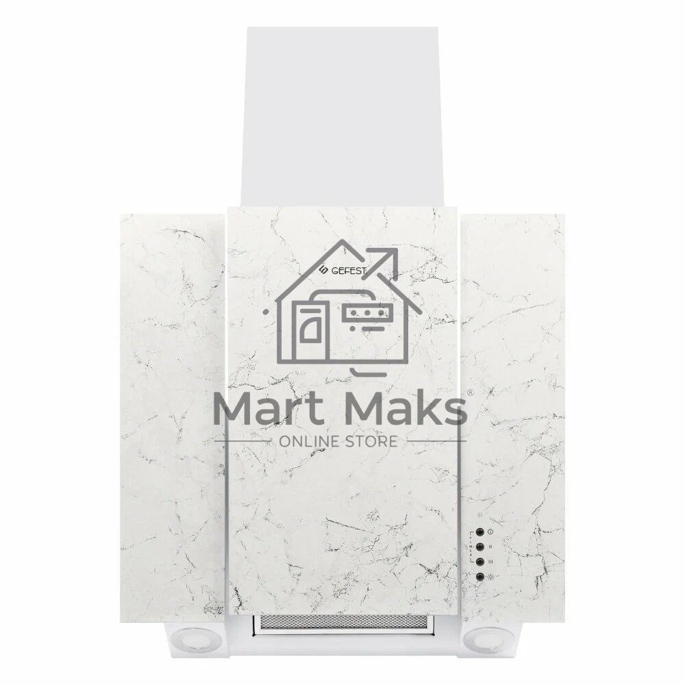 Вытяжка наклонная Gefest ВО 3603 К152 белый мрамор, 60 см, 550 куб. м/ч, 76 дБ