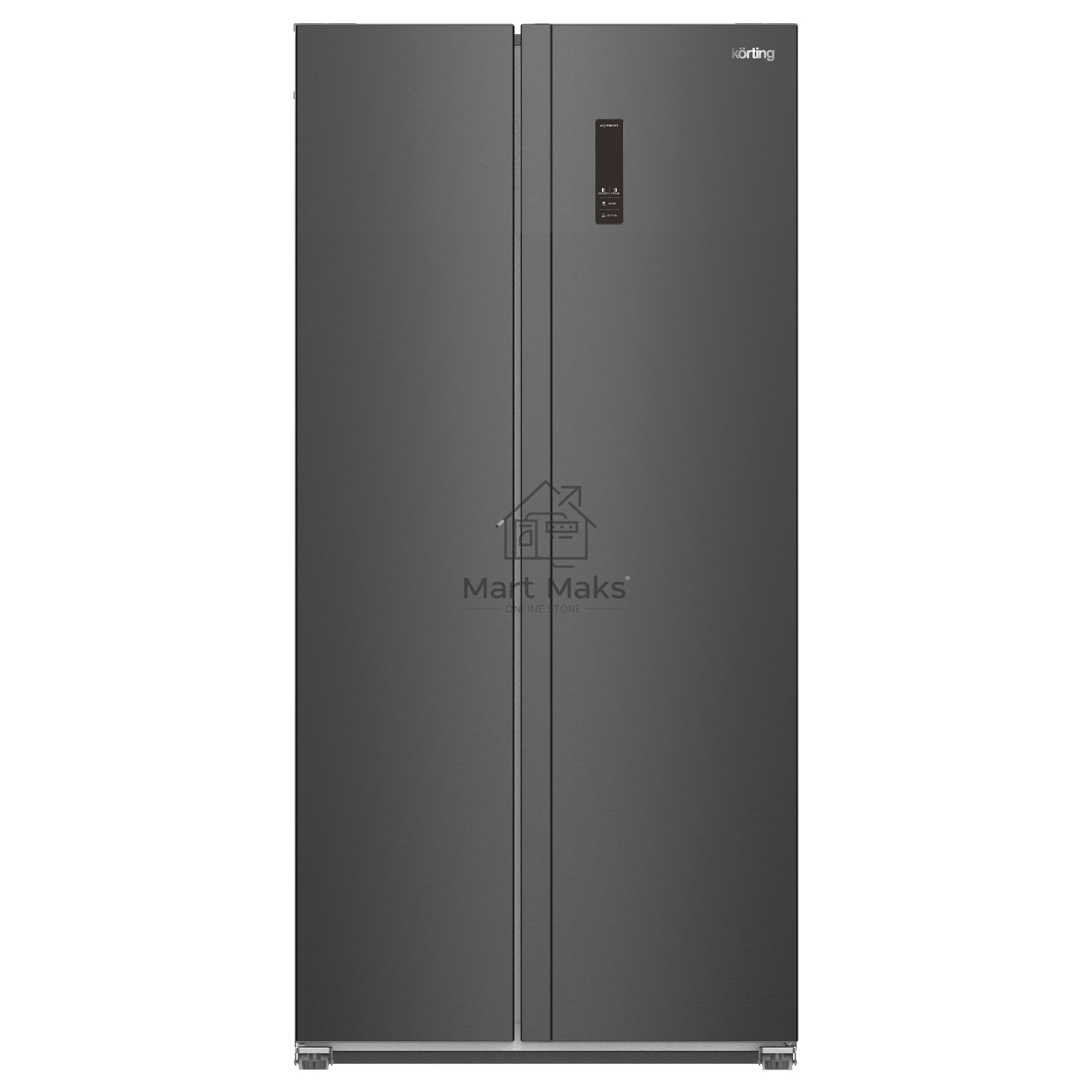Холодильник Korting KNFS 94099 XN черная нержавеющая сталь двухкамерный 431/252л морозилка сбоку, No Frost, Side by Side