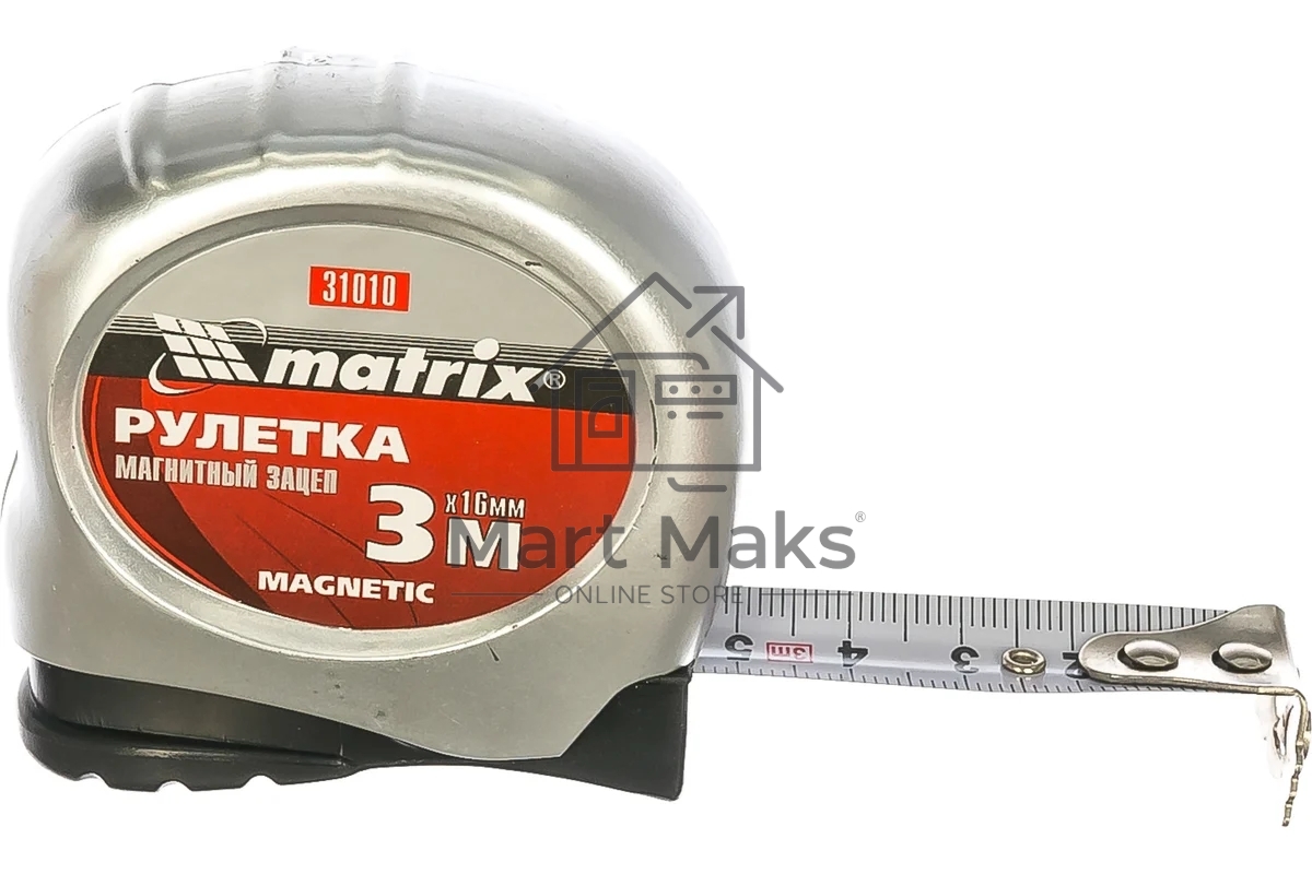Рулетка MATRIX 31010magnetic 3мх16мм магнитный зацеп