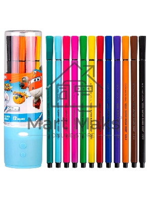 Фломастеры Deli EC150-12 Super Wings 12 цветов, пластиковая туба