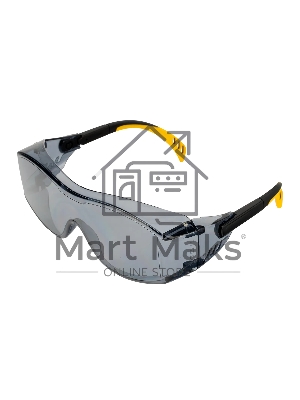 Очки защитные Denzel открытые, поликарбонатные, увеличенная дымчатая линза, регулируемые дужки