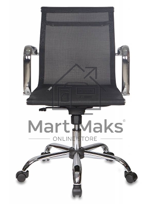 Кресло руководителя Бюрократ CH-993-LOW/M01 черный M01, низкая спинка, сетка, крестовина хром