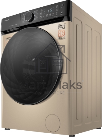Стиральная машина Weissgauff WM 59411 Direct Drive Inverter Steam Champagne золотистая, загрузка фронтальная 11кг, 1400 об/мин., класс: A+++