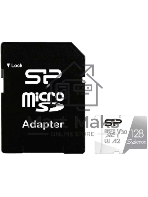 Флеш карта microSD 128Gb Silicon Power Superior Pro A2 microSDXC Class 10 UHS-I U3 Colorful 100/80 Mb/s (SD адаптер)
