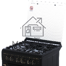 Плита газовая Gefest ПГ 6100-02 0183 черный, конфорок 4 шт, духовка 52 л, 60 см x 85 см x 60 см