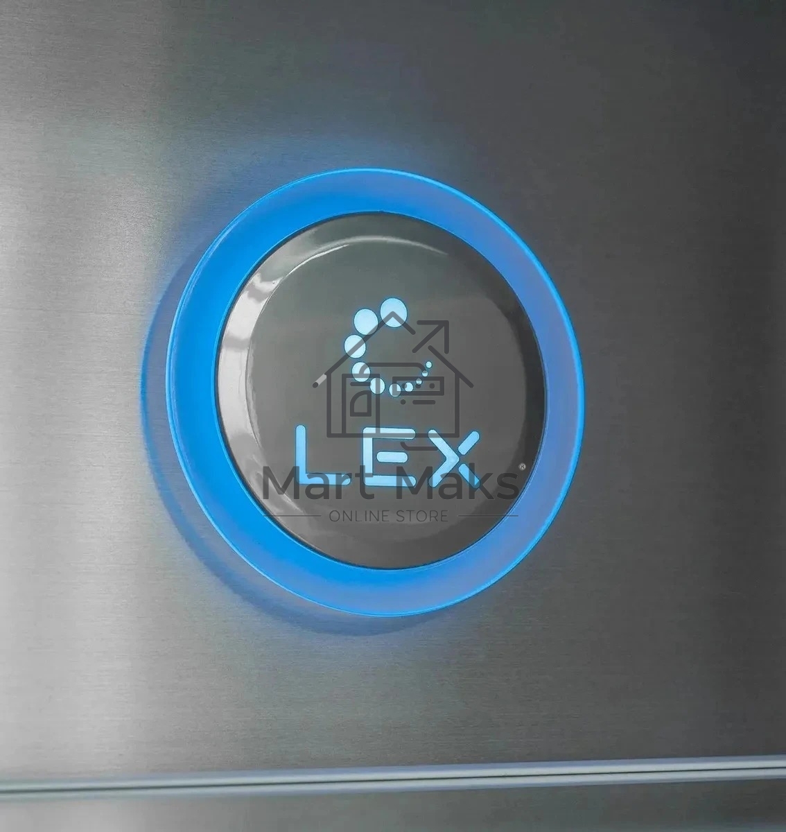 Холодильник LEX LCD505BmID синий/металл трехкамерный 321/144л морозилка снизу, No Frost, Side by Side