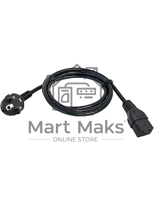 Шнур питания ITK PC-C19D-1M C19-Schuko проводник.:3x1.5мм2 1м 230В 16А (упак.:1шт) черный