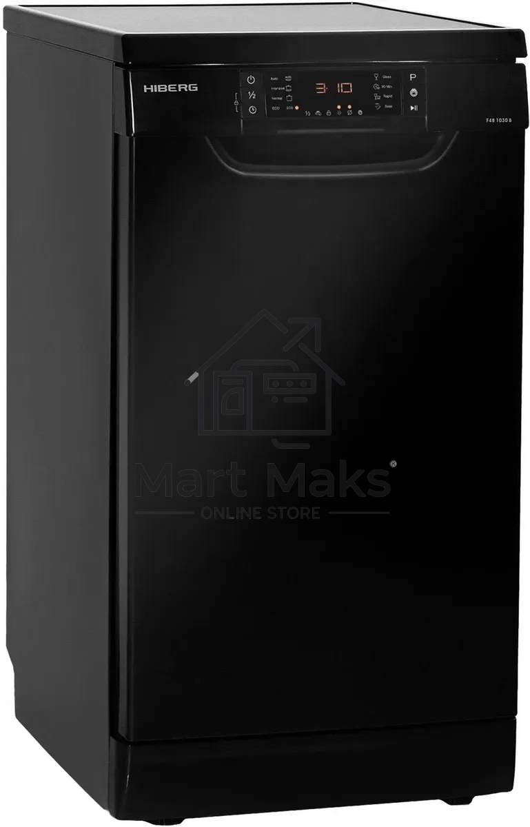 Посудомоечная машина HIBERG F48 1030 B, черный, 44.8 см, 10 компл., 49 дБ, класс A++