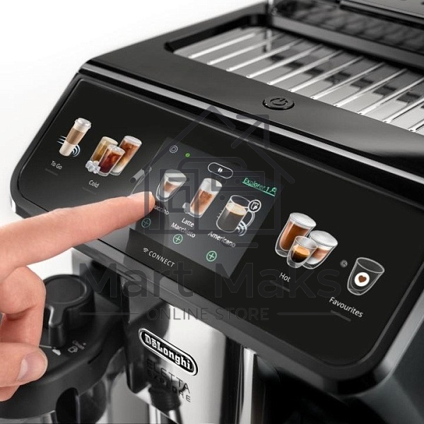 Кофемашина автоматическая DeLonghi ECAM450.86.T черный/серебристый, исп. кофе- зерновой/молотый, 1.8 л, 1450 Вт. 19 Бар.
