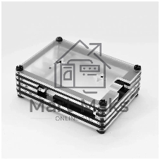 Корпус Qumo, 9-слойный акриловый + вентилятор, Raspberry Pi 4, черный transparent(RS041)