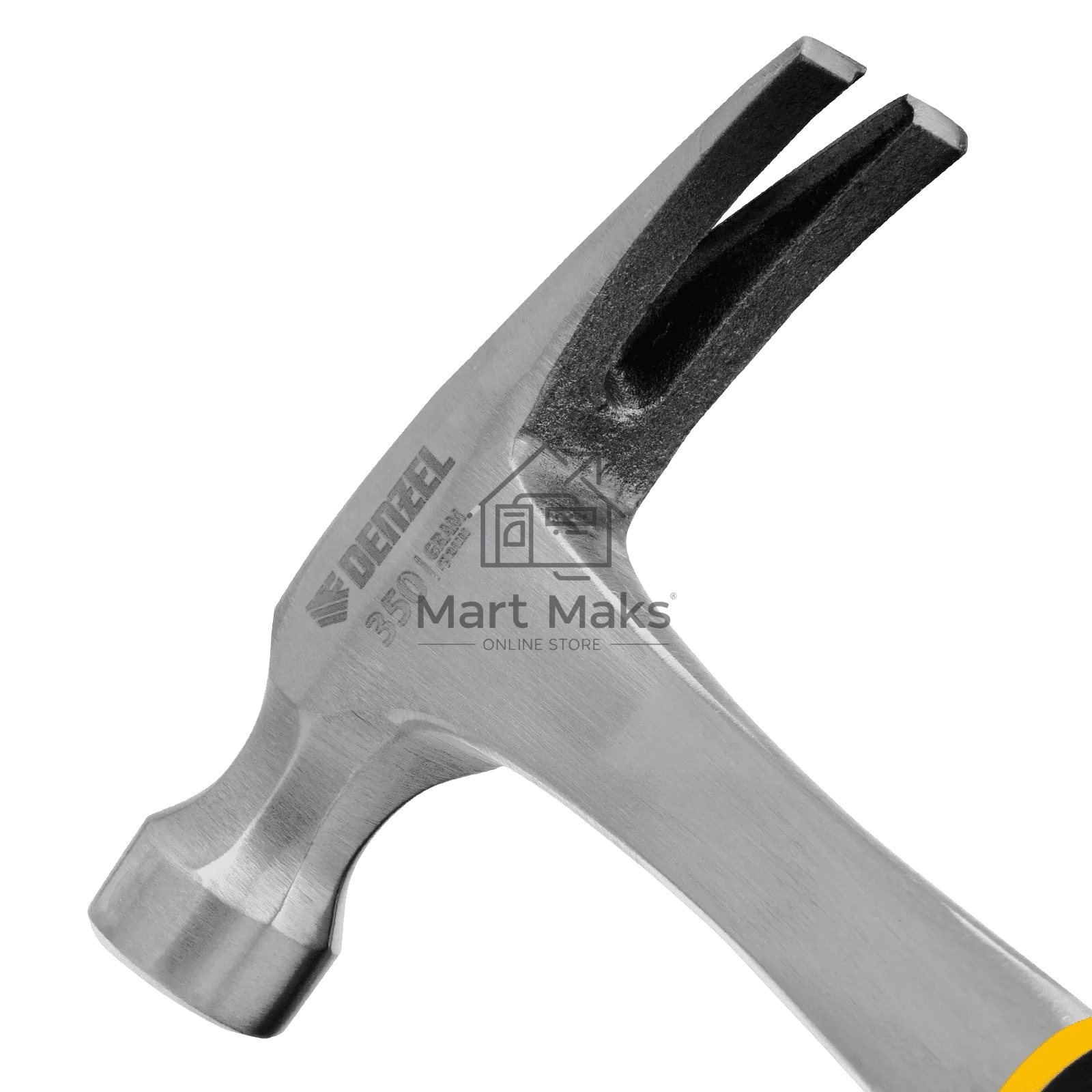 Молоток-гвоздодер Denzel 350 г, цельнометаллический, двухкомпонентная рукоятка