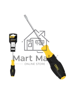 Отвертка шлицевая Deli DL6331501N 3х150мм сталь Cr-V, двухкомпонентная прорезиненная рукоять