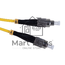 Патч-корд оптический Cabeus Tight Buffer, Duplex LC/FC, OS2 9/125, LSZH, 1м, Ø 3мм, чёрный хвостовик, жёлтый