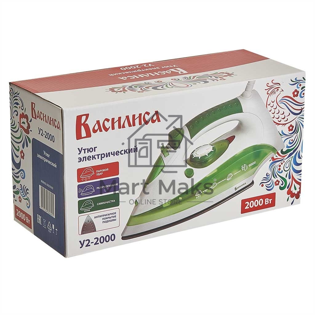 Утюг ВАСИЛИСА У2-2000 белый с зеленым