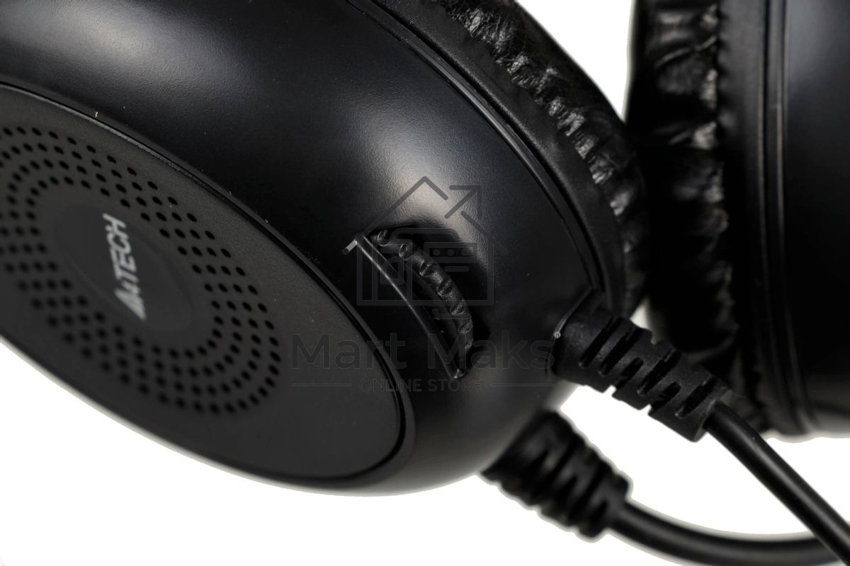 Гарнитура проводная с микрофоном A4Tech HU-30 черный 2м накладные USB оголовье