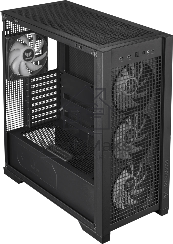 Компьютерный корпус ASUS TUF GAMING GT302 TG ARGB черный (90DC00I0-B19000) GT302/ARGB FANS/BLK