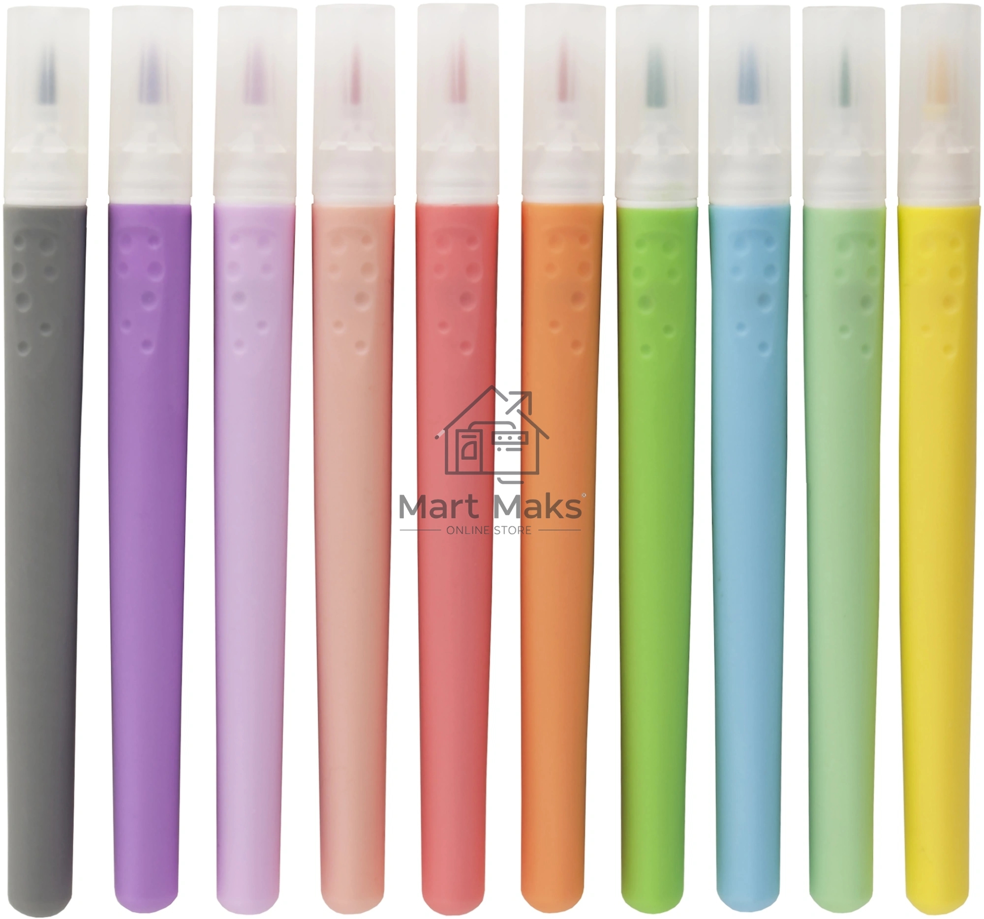 Фломастеры Silwerhof Create 13мм 146мм кисть, вентилируемый колпачок, 10 цветов, пакет с европодвесом