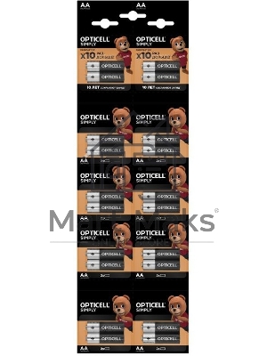 Элемент питания алкалиновый AA/LR6 отрывной набор HBDC (блист. 2штх10) (уп.20шт) Opticell 5050001