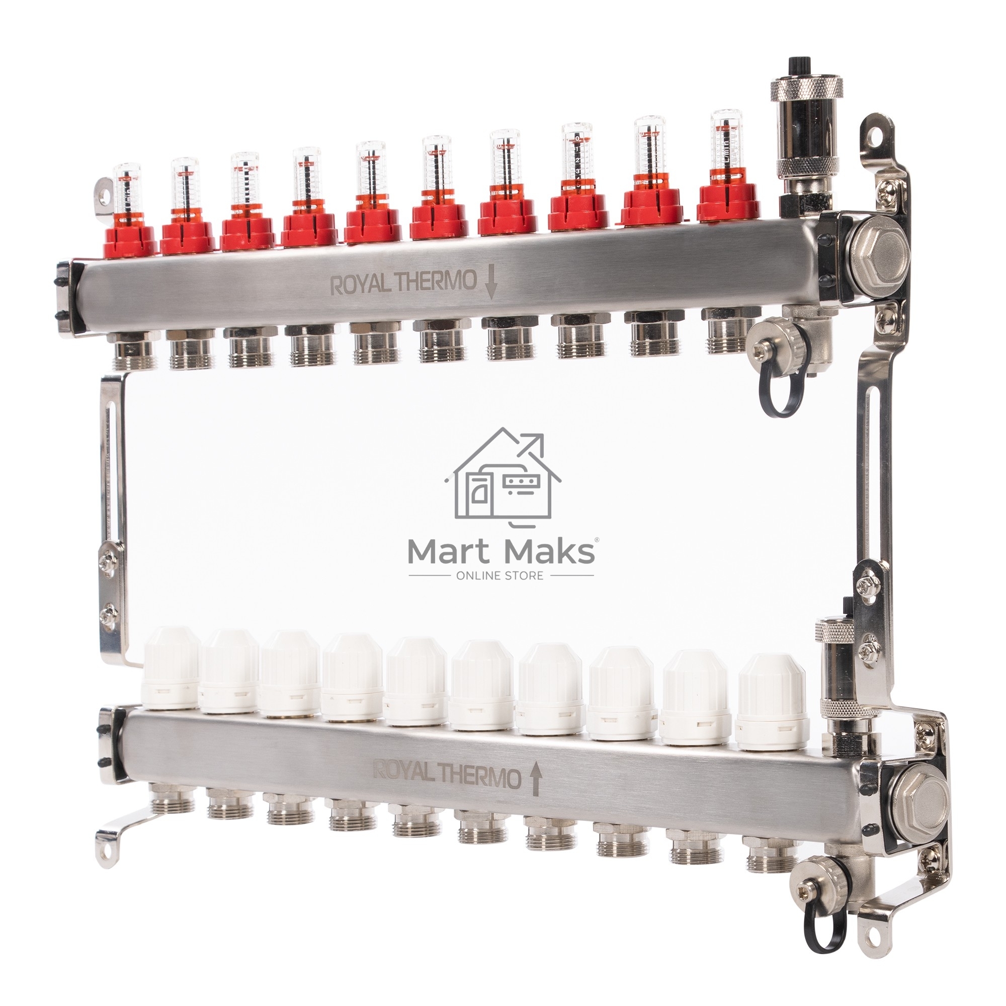 Коллектор Royal Thermo нерж. в сборе с расходомерами 1