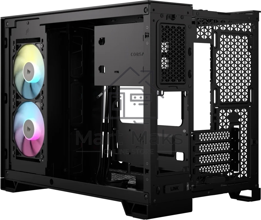 Компьютерный корпус без блока питания Case Corsair iCUE LINK 2500X RGB, Midi-Tower, TG, 2x120mm RGB, 2xUSB-A 3.2, 1xUSB 3.2 Type-C, mATX, mITX черный