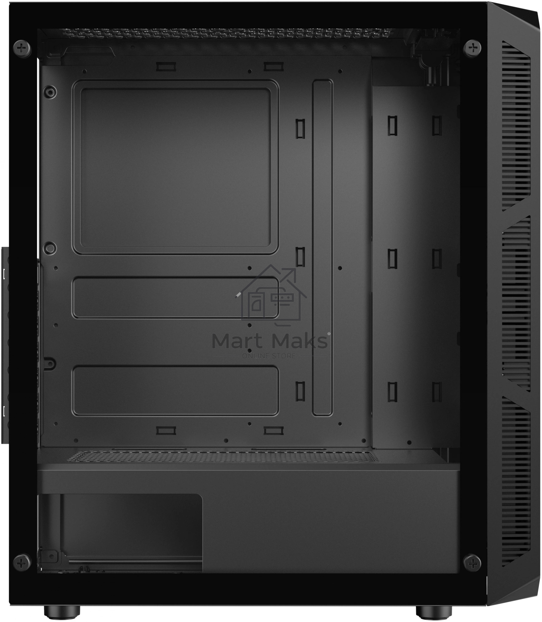 Компьютерный корпус Оклик OCC-MD301 черный без БП ATX 6x120mm 2xUSB2.0 1xUSB3.0 audio bott PSU