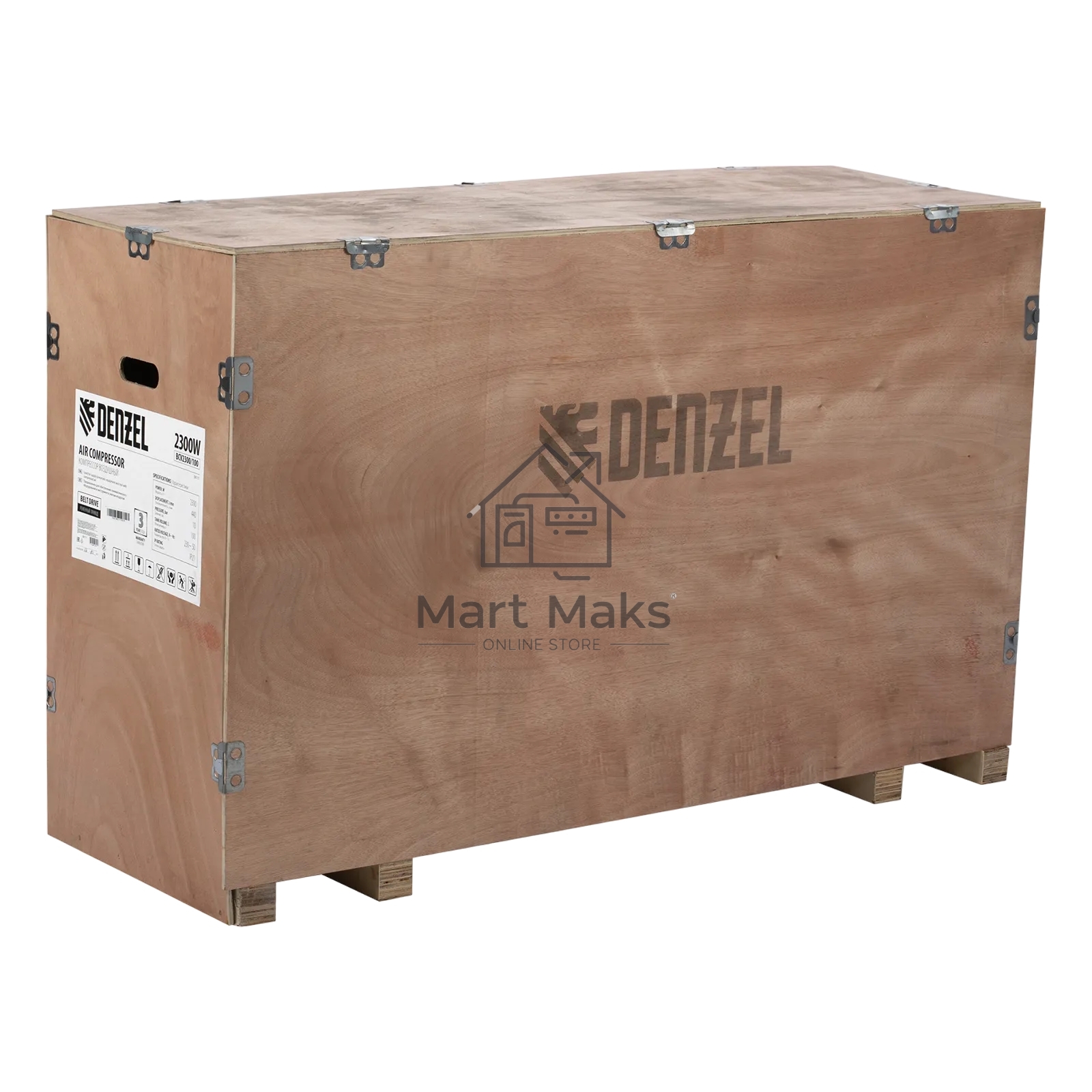 Компрессор воздушный Denzel BCV2300/100 рем. привод, 2,3 кВт, 100 литров, 440 л/мин