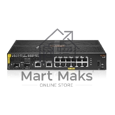 Коммутатор HPE Aruba 6000 12G PoE 2SFP 139W, 12×1 Гбит/с PoE+ + 2×1 Гбит/с SFP, управляемый