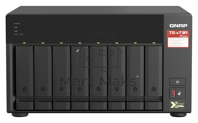 Сетевое хранилище без дисков SMB QNAP TS-873A-8G NAS, 8 trays 3,5