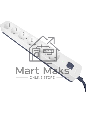 Сетевой фильтр Powercom SP-06W 5,0 м 5.0м (6 розеток) белый/серый (коробка)