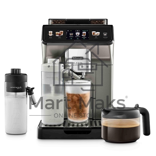 Кофемашина автоматическая DeLonghi ECAM450.86.T черный/серебристый, исп. кофе- зерновой/молотый, 1.8 л, 1450 Вт. 19 Бар.