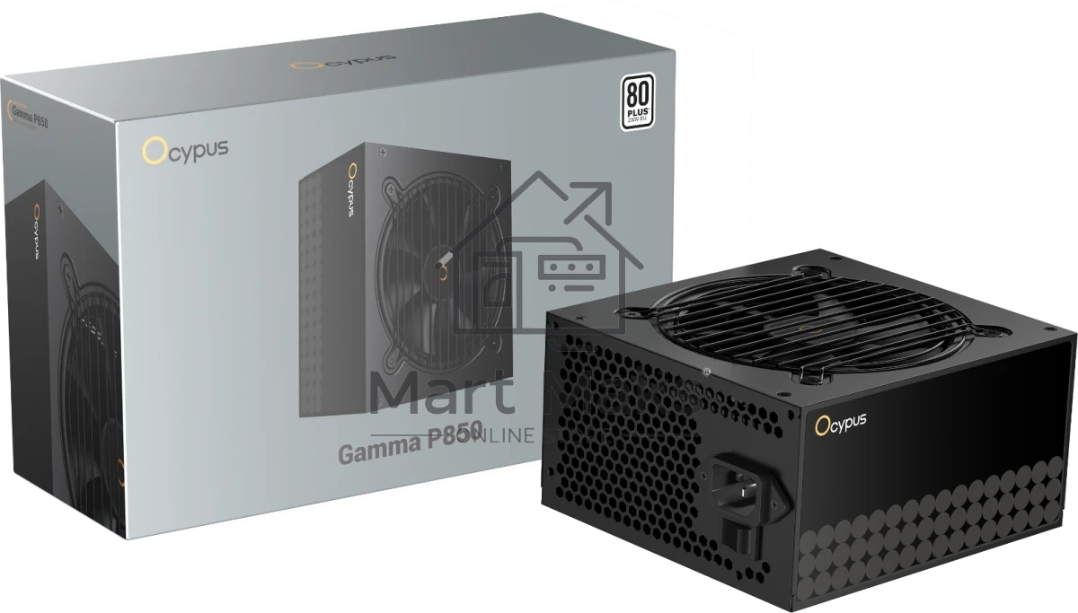 Блок питания 850W Ocypus Gamma P850 BK (ATX, 80+, APFC, 20+4 pin, 120mm fan, PCI-E 6+2Px4, 6xSATA) (Gamma-P850-W1HDBK024X-EU)