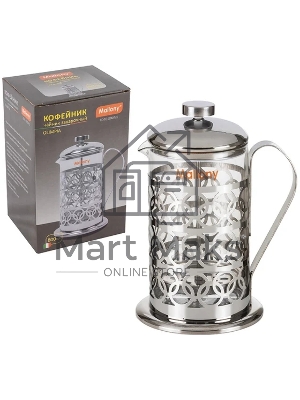 Френч-пресс MALLONY OLIMPIA, 800 мл, из жаропрочного стекла, в корп из нерж ст, T046-800ML (95092)