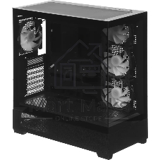 Корпус ACCORD ACC-ZA11B AR Black, Midi-Tower, чёрный, 4 x 120 мм