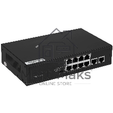 Коммутатор GIGALINK GL-SW-F005-08P, 8×100 Мбит/с PoE + 2×100 Мбит/с Uplink, неуправляемый