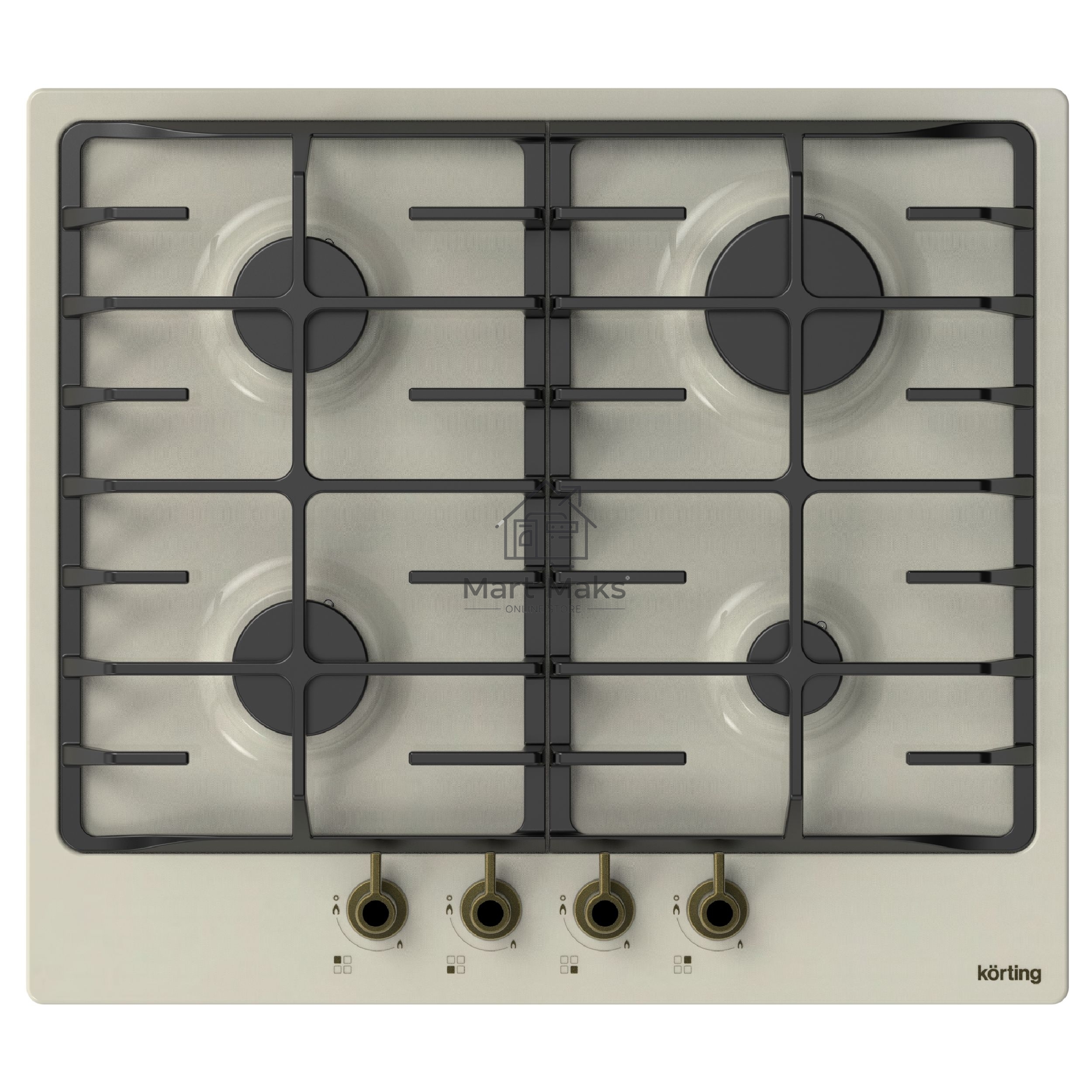 Газовая варочная поверхность Korting HG 645 CRB, 4 конфорки, эмалированный металл, 7550 Вт