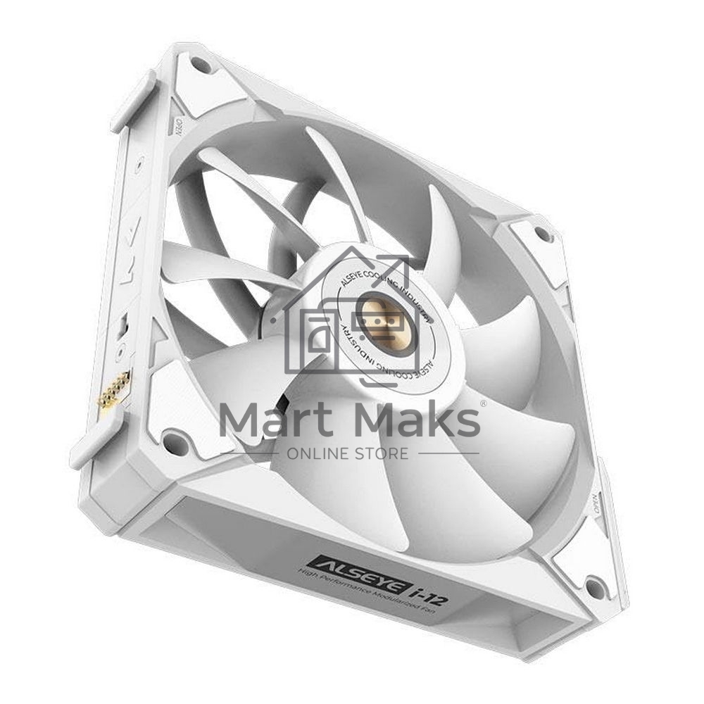 Вентилятор для корпуса Alseye i12W белый, 120 мм, 1800 об/мин, 33.2 дБ, 4 pin