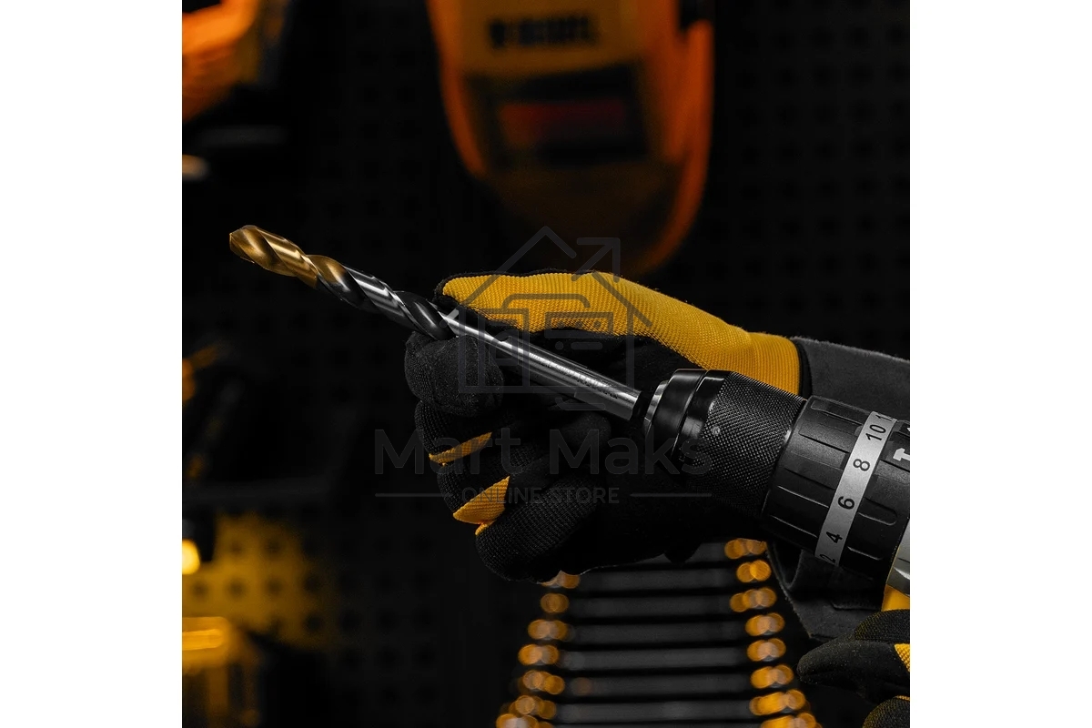 Сверло спиральное по металлу Denzel 12 x 151мм, Р6М5, Golden Tip, многогранная заточка