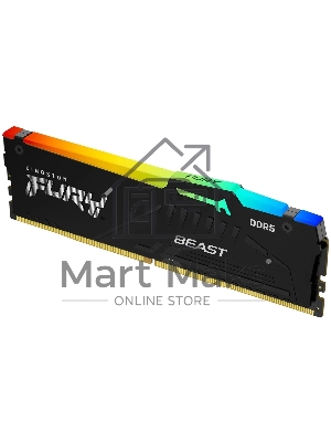 Оперативная память Kingston Fury Beast, DDR5, 8Gb (1x8Gb), 5200MHz, CL40, DIMM, с радиаторами, RGB, черный