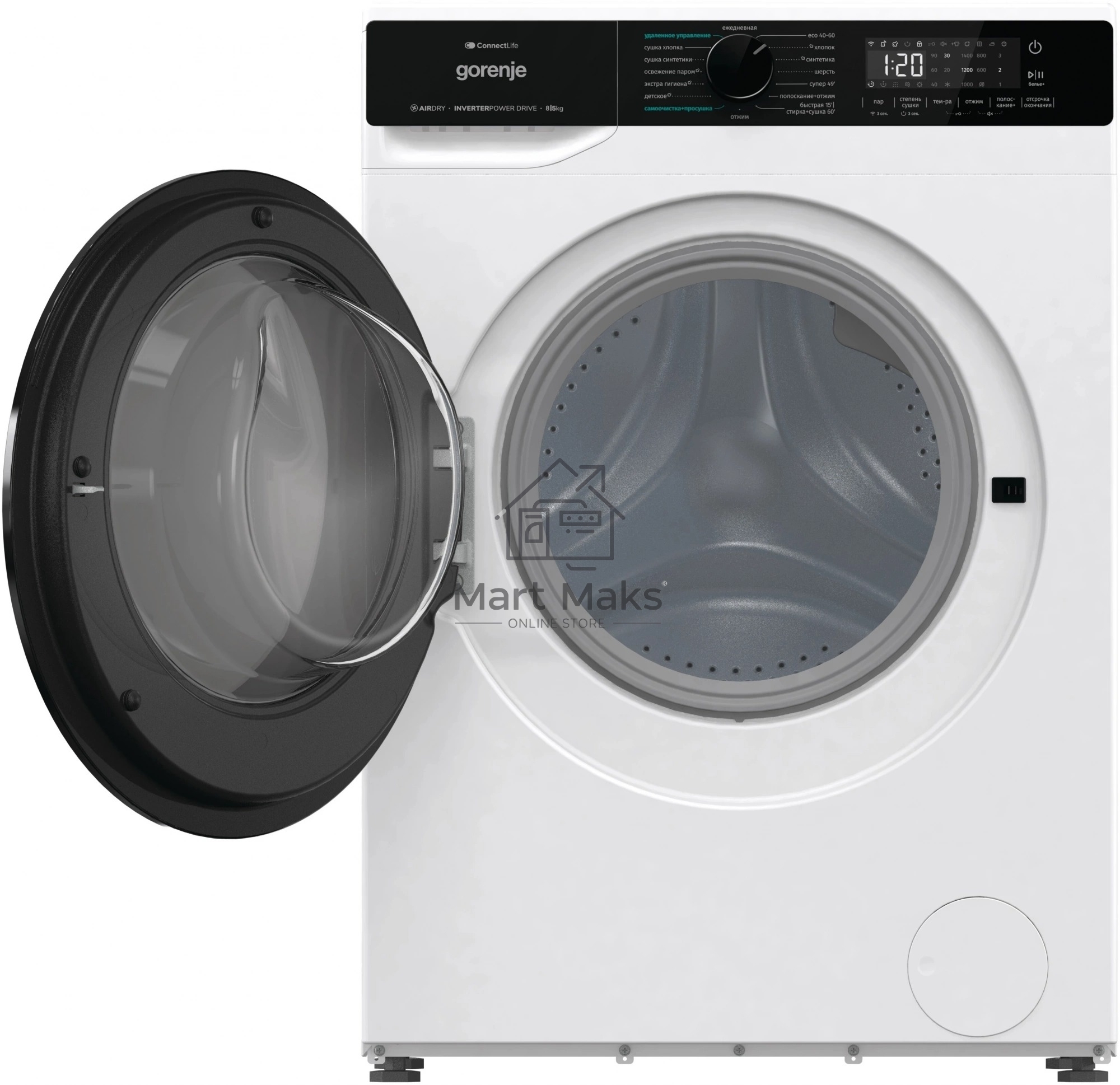 Стирально-сушильная машина Gorenje WD2PA854ADW/C белый загр. фронтальная макс.: 8 кг 1400об/мин класс: А++