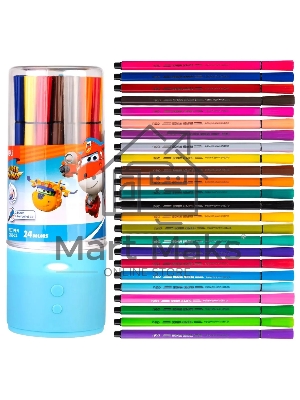 Фломастеры Deli EC150-24 Super Wings 24цв. пластиковая туба