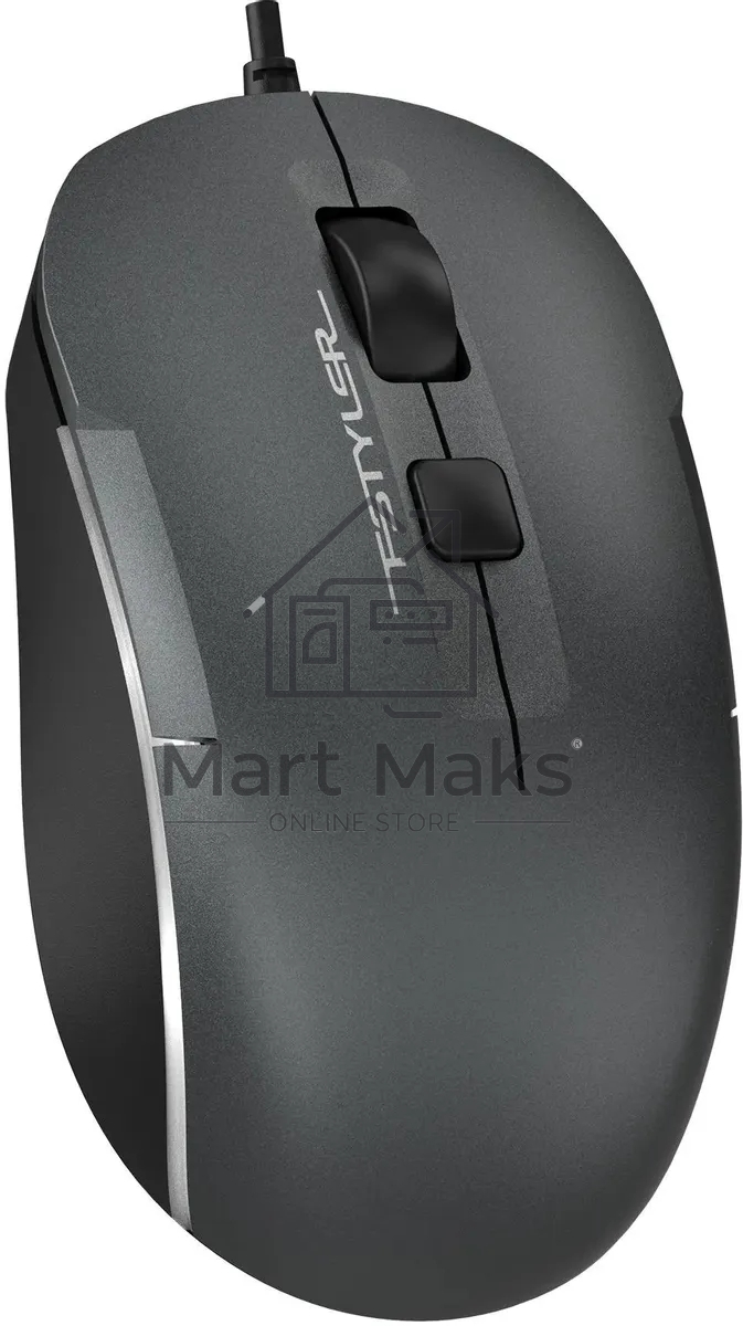Мышь проводная A4Tech Fstyler FM26 серый/черный, 1600 dpi, USB, кнопки - 4
