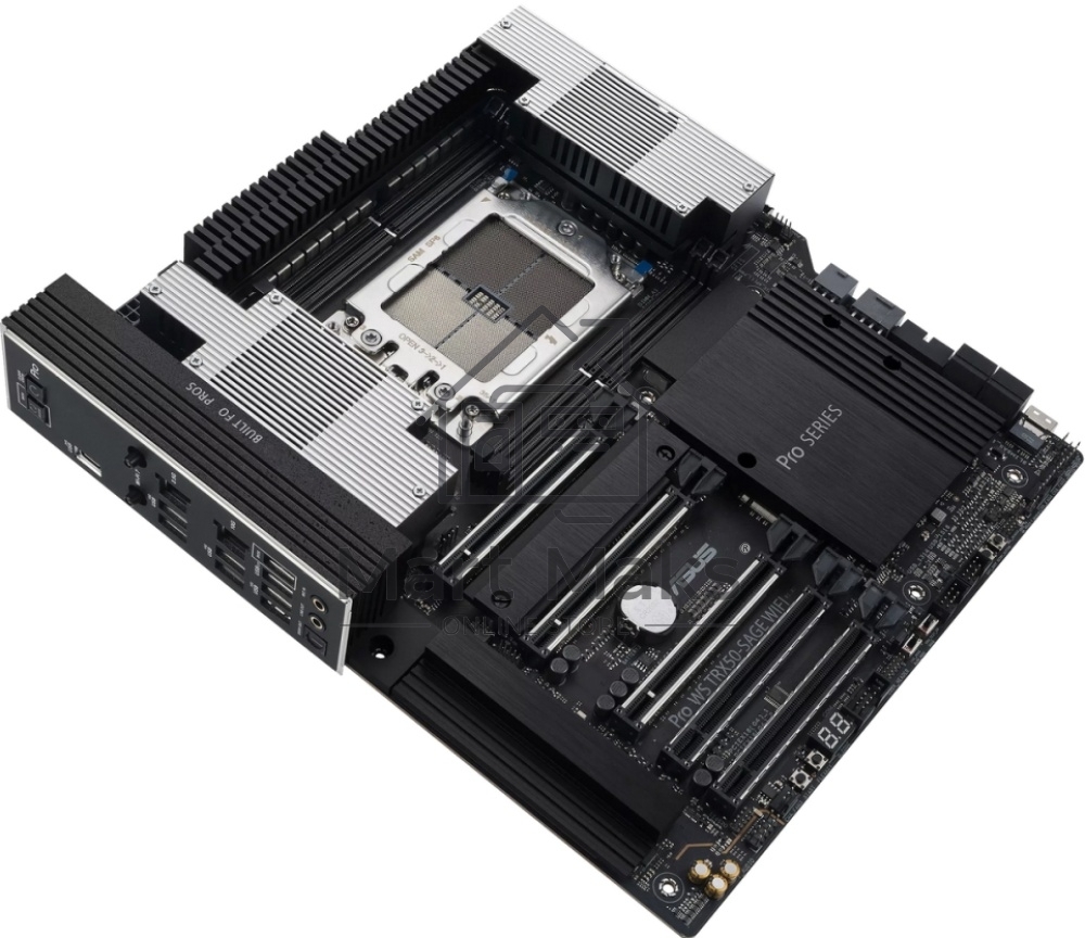 Материнская плата ASUS Pro WS TRX50-SAGE WIFI, sTR5, AMD TRX50, 4xDDR5, 4xSATA, 3xM.2, 1xSlimSAS, 1xPCI-E 5.0 x8, 1xPCI-E 4.0 x16, 1xPCI-E 4.0 x4, 2x 10Gb LAN, 2xUSB-A 2.0, 6xUSB-A 3.2 Gen 2, 1xUSB-C 3.2 Gen 2x2, 2x3.5 мм, 5.1, E-ATX