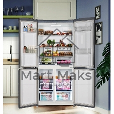 Холодильник LEX LCD450GbGID синий трехкамерный 288/129л морозилка снизу, No Frost, Side-by-Side