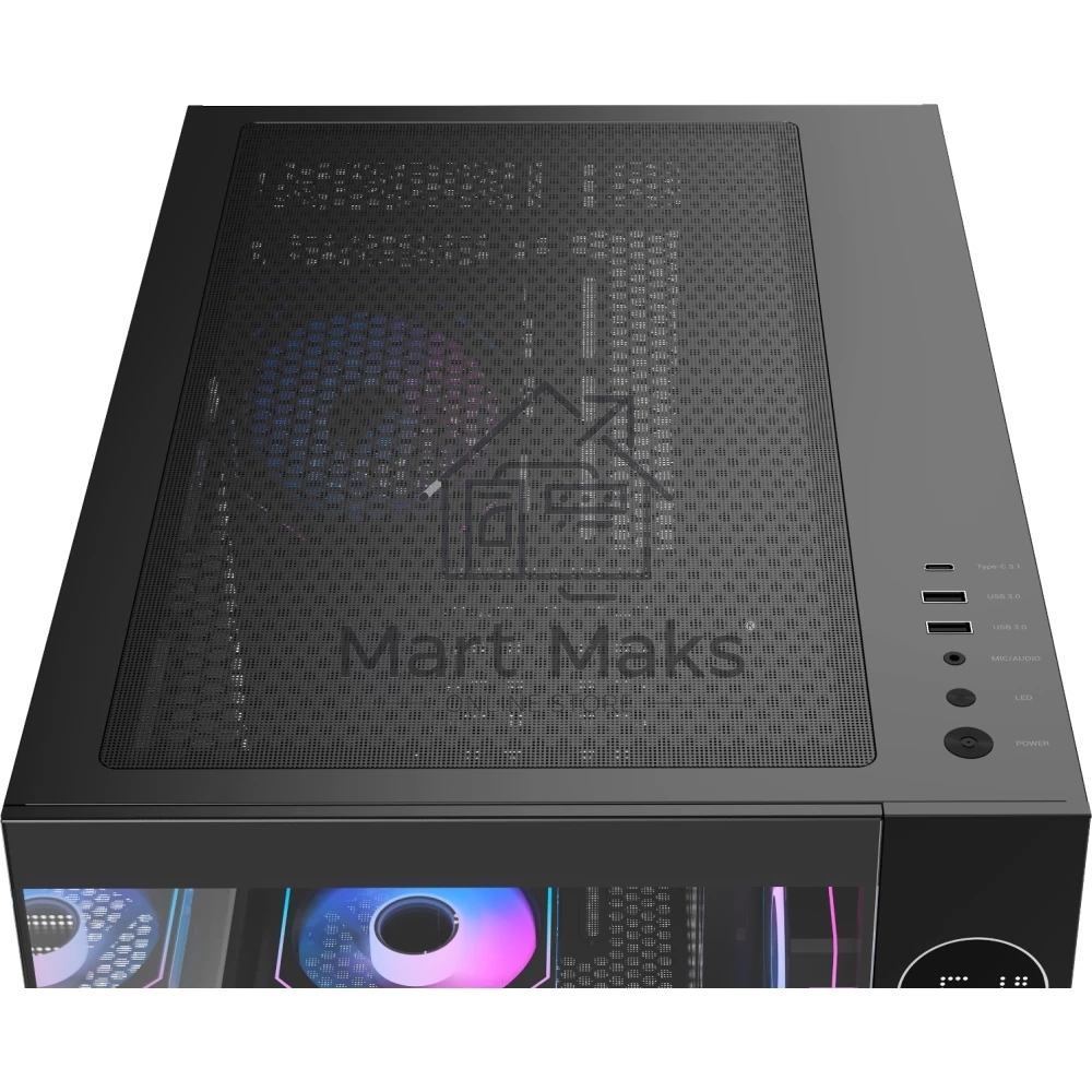 Компьютерный корпус Ocypus Iota C70 BK ARGB ATX/win/black/6 ARGB fans/no PSU/Tempered Glass