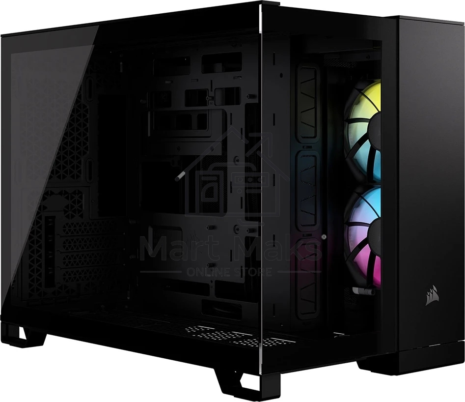 Компьютерный корпус без блока питания Case Corsair iCUE LINK 2500X RGB, Midi-Tower, TG, 2x120mm RGB, 2xUSB-A 3.2, 1xUSB 3.2 Type-C, mATX, mITX черный