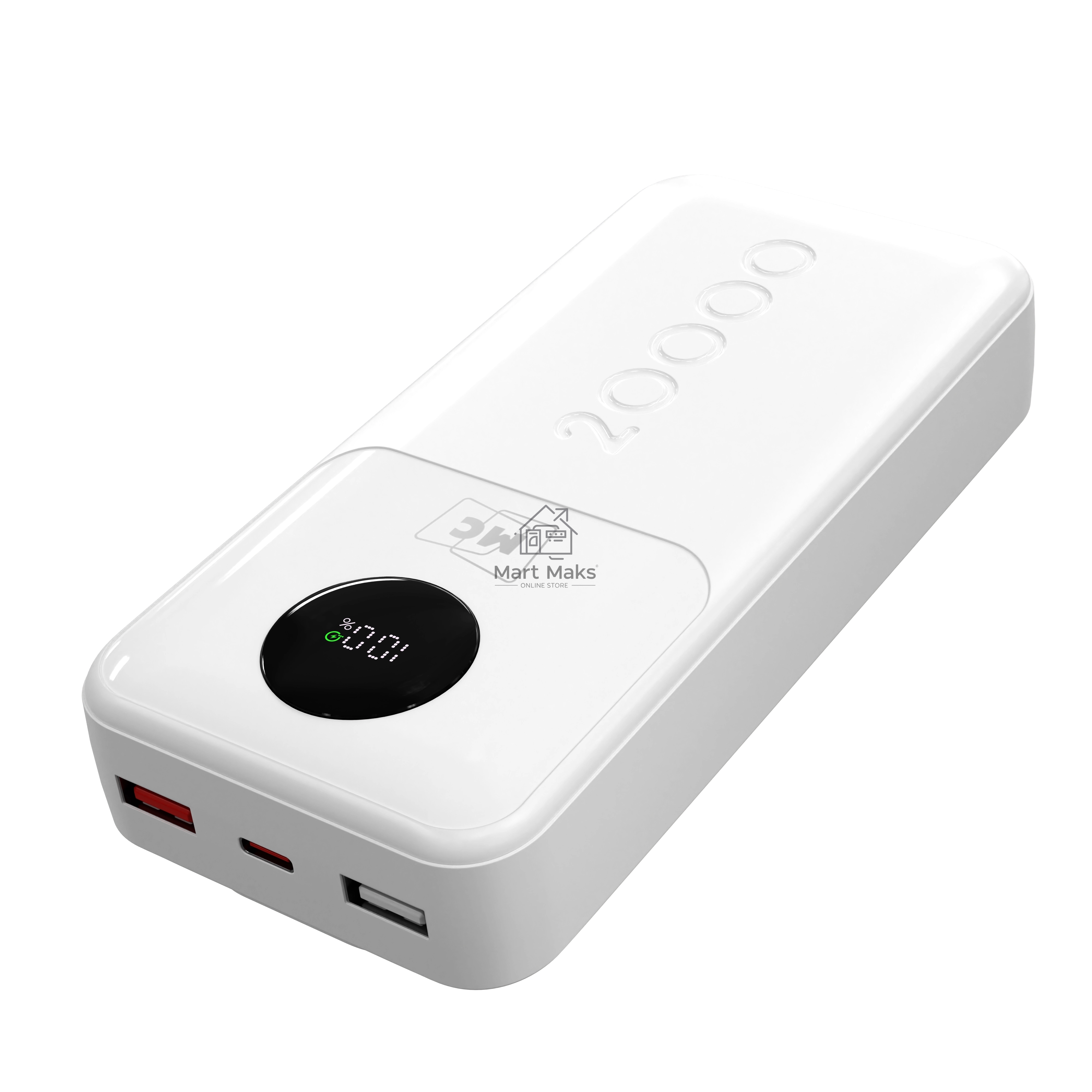Внешний аккумулятор MORE CHOICE (4620202552822) PB35-20 20000mAh 2USB+1Type-C 3.0A 22.5W+PD20W+QC3.0, белый